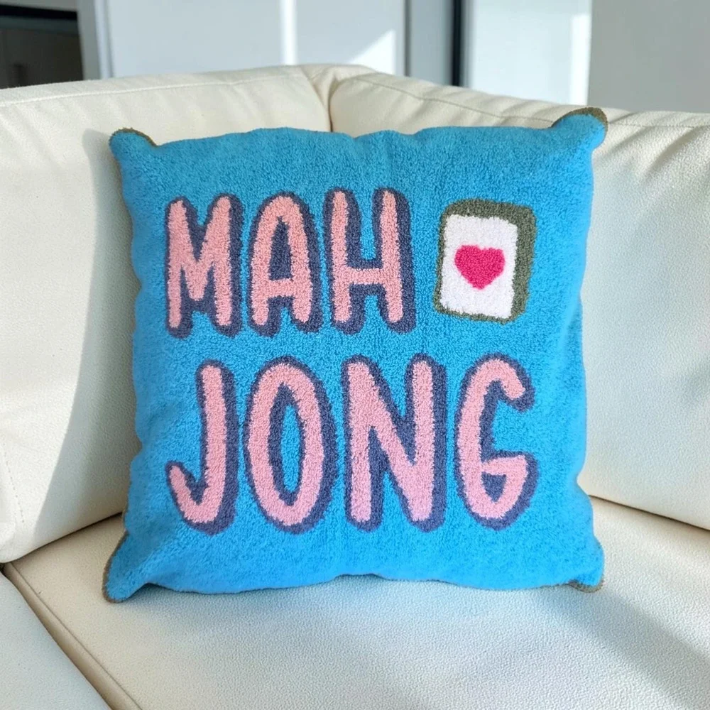 NWOT Mah Jong Terry pillow 17